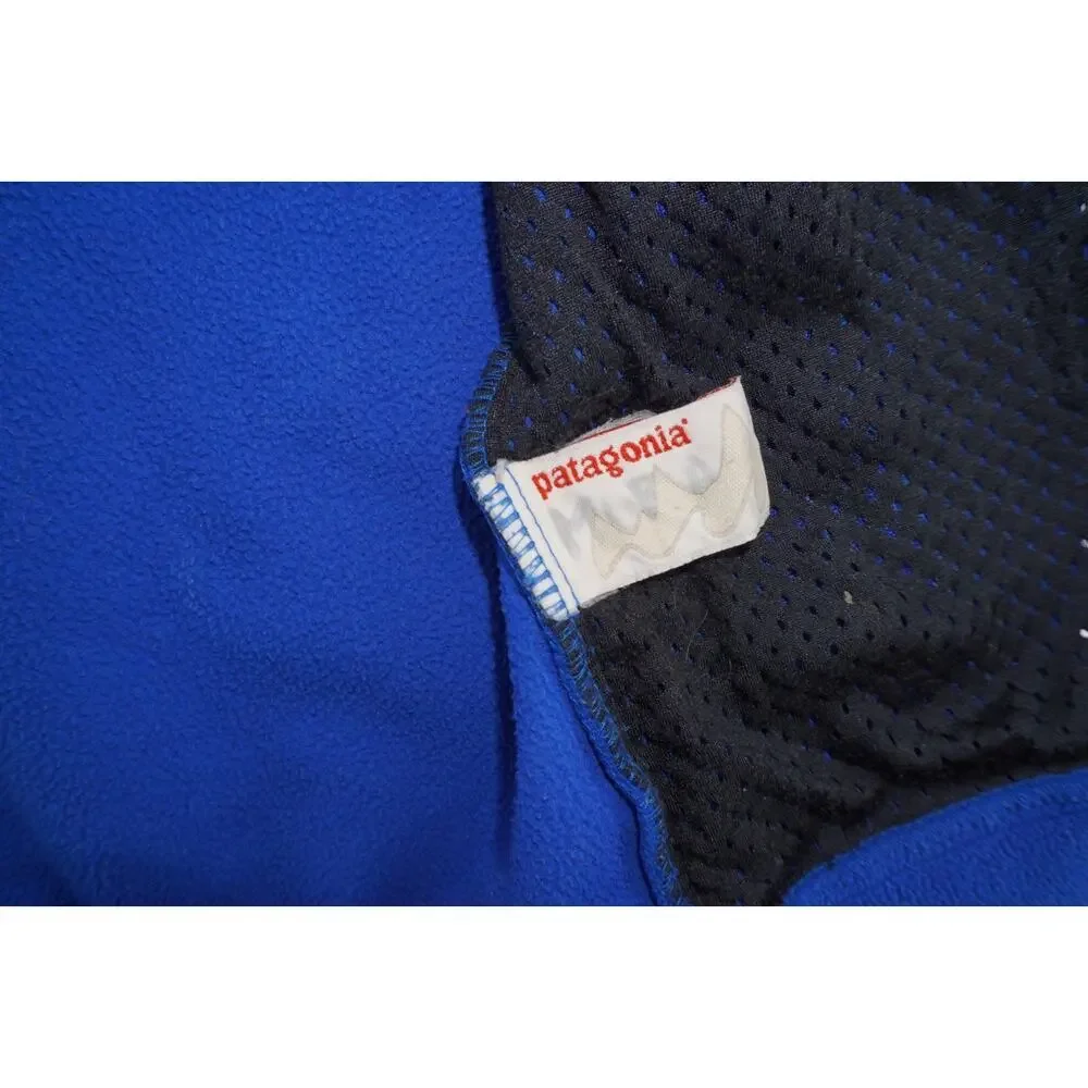 Patagonia Kids L Synchilla Fleece Jacket Blue Full Zip Boys Girls 12 USA Made